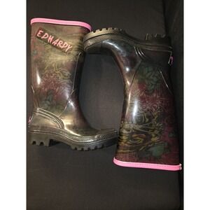 Ed Hardy Rain Boots Tiger Womens Size 5 Tiger Tall Y2K Vintage VTG‎ NWOB